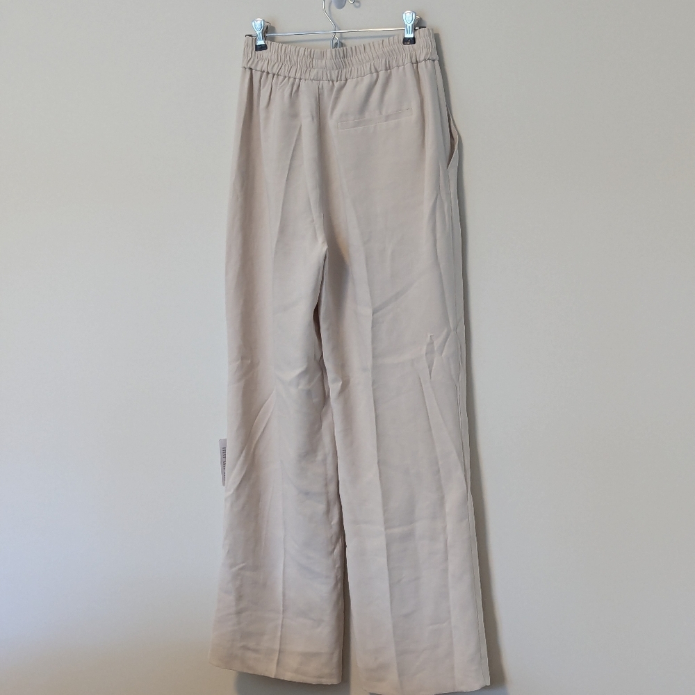 NWT Topshop Pleated Viscose Elastic Waist Wide Leg Pants w/Drawstring Size US 4 - Picture 6 of 9
